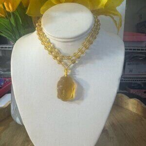 YELLOW BUDDAH  NECKLACE